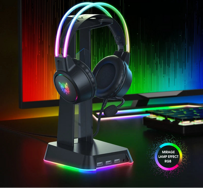 Casque RGB - Avec Support ou Oreilles de Chat