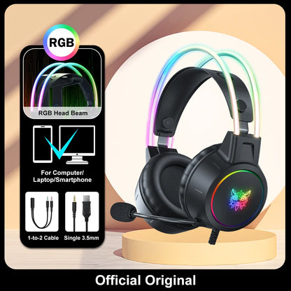 Casque RGB - Avec Support ou Oreilles de Chat
